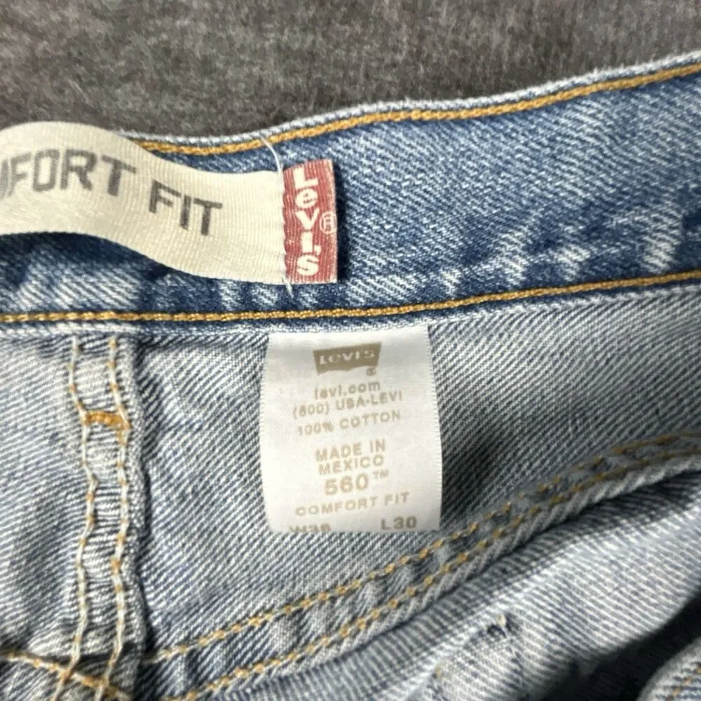 Vintage Levi’s 560 Jeans Mens 36x30 Blue Denim Loose Comfort Fit Baggy Y2K